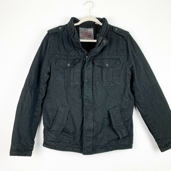 Levi's Small Black Full Zip Fleece Lining Jacket